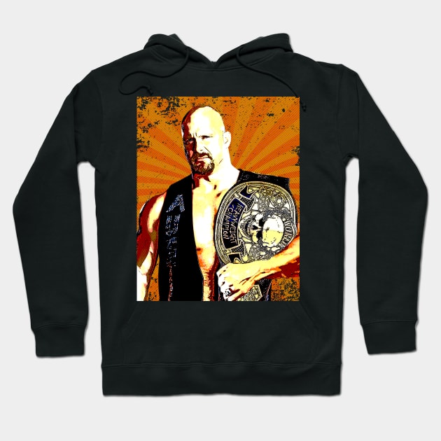 Stone Cold  Steve Austin // Retro Comics Style Hoodie by Kolovos Comic